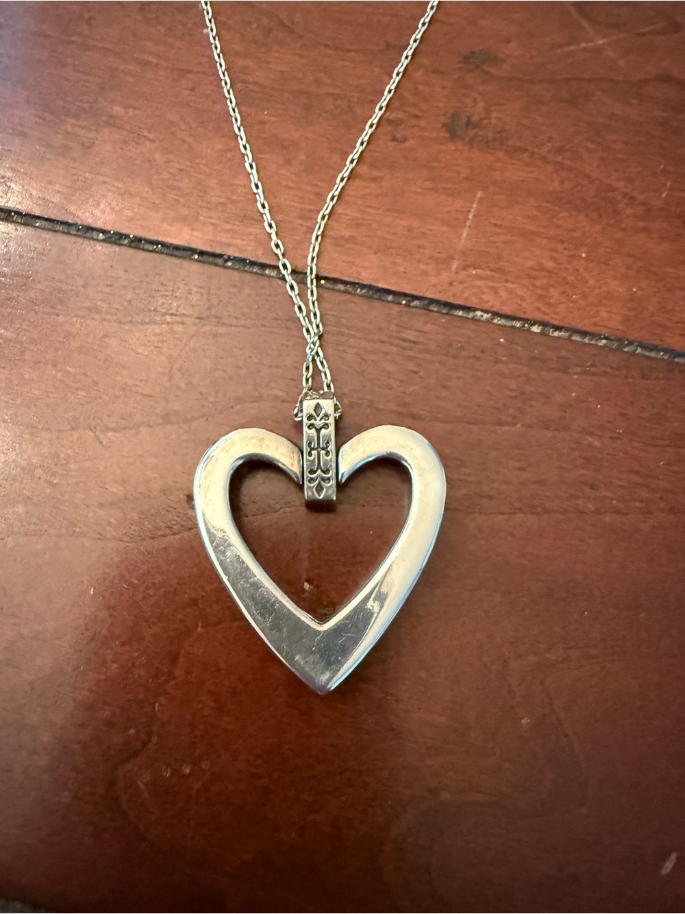 Brighton Silver Heart Reversible Heart Necklace - Picture 2 of 4